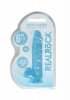 Realistyczne żelowe dildo penis na przyssawce niebieski  15 cm